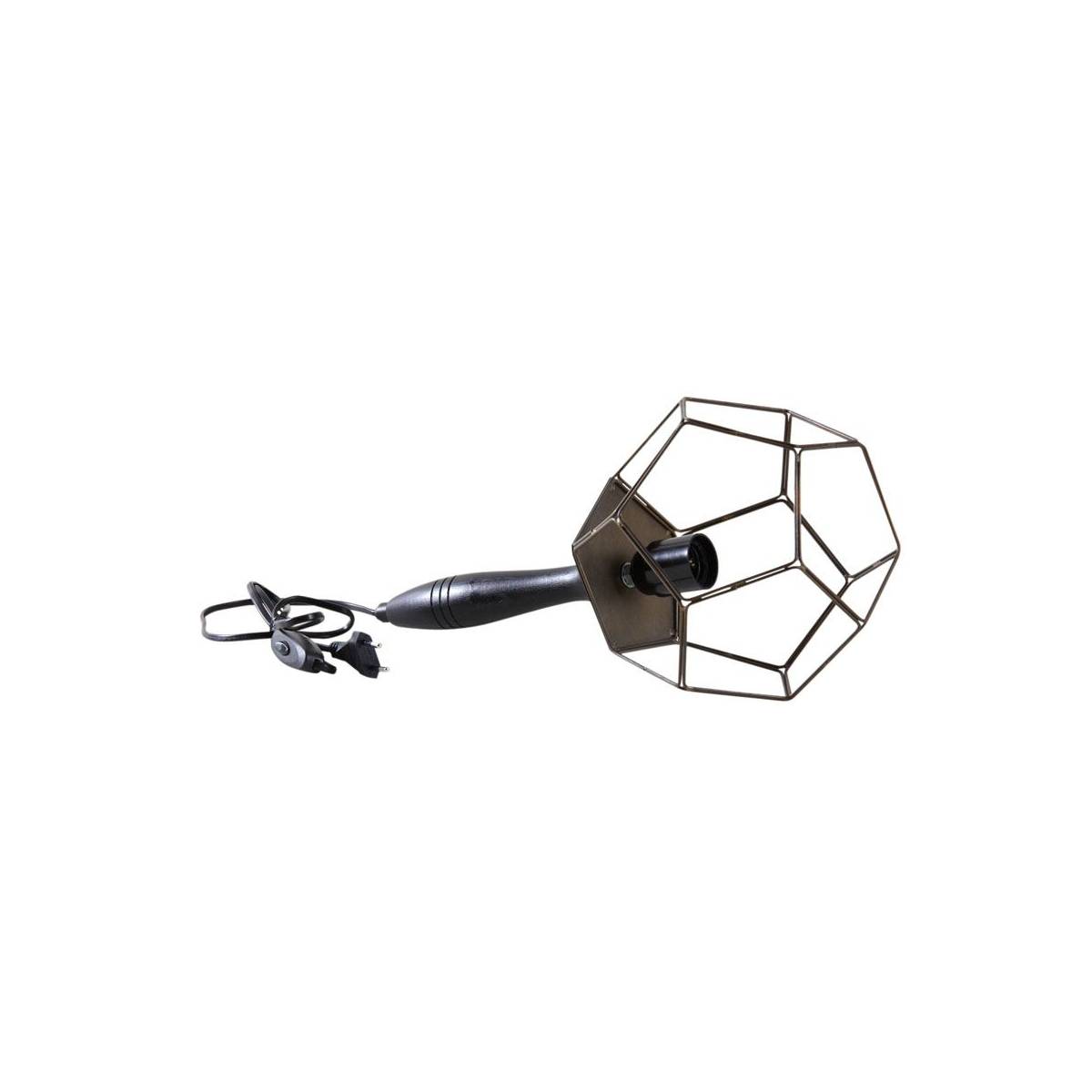 Aubry Gaspard - Lampe baladeuse en laiton et bois foncé - Image 1