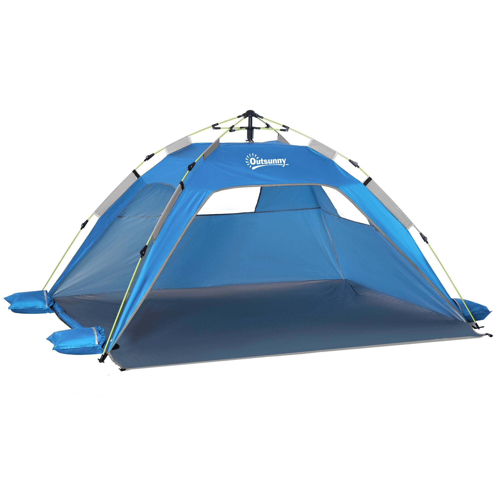 ComfortXL - Tente de plage pop-up 1-2 personnes double accès ventilation bleu clair 220 cm - ComfortXL Outdoor Living - Image 1