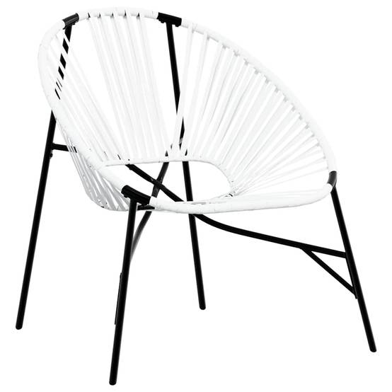 PANGIVO - Chaise œuf de jardin noir et blanc résine tressée 77 x 68,5 x 82 cm - PANGIVO - Image 2