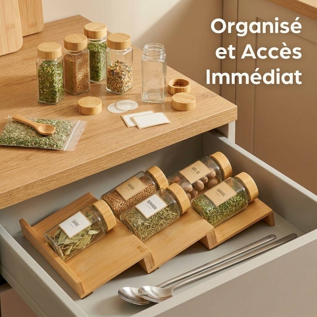 12 pots à épices 120 ml en verre, couvercles, étiquettes, pinceau et cuillère inclus - Image 4