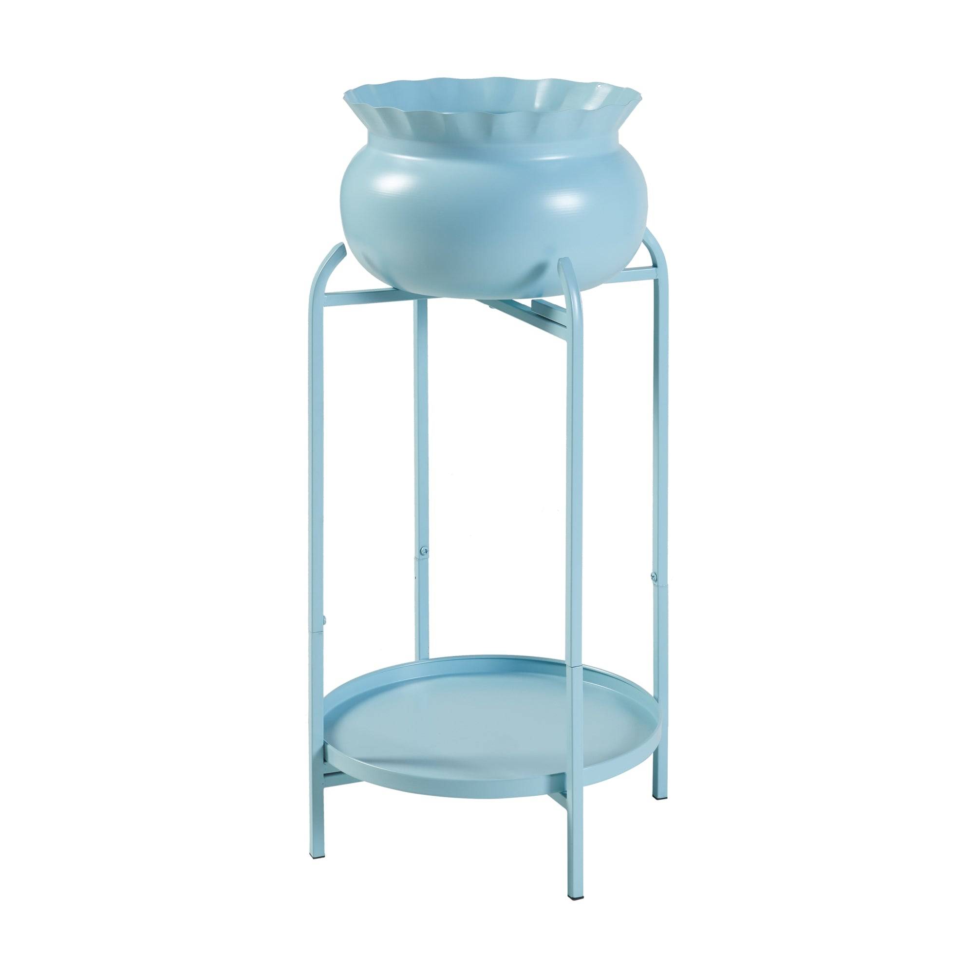 Porte-plantes style intemportel support 60 x 27 x 27 cm bleu clair - Image 1