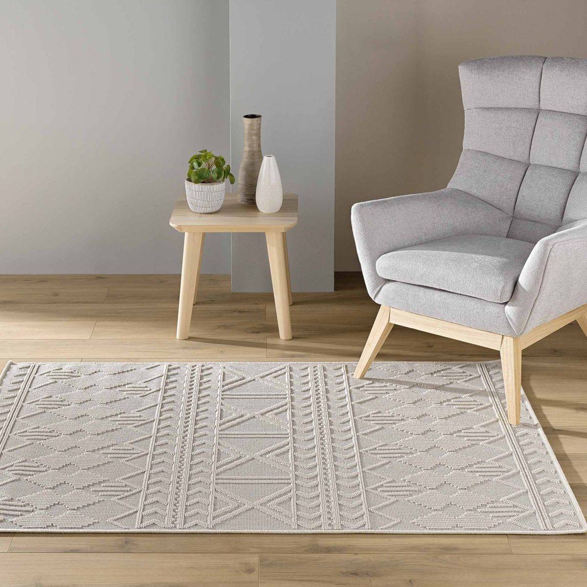 Tapis Déco Tissé "Valam" 120x170cm Naturel - Image 5