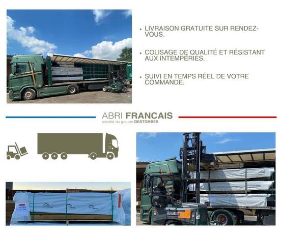 Abri Français - ABRI DE JARDIN bois autoclave 27mm - 3,44x2,64m / 9m2 - Bac acier - Abri Français - Image 9