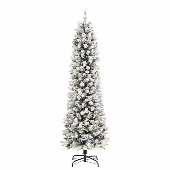 Sapin de Noël | Arbre de Noël artificiel Blanc 210 cm PVC, métal et plastique Maison Chic - Image 3