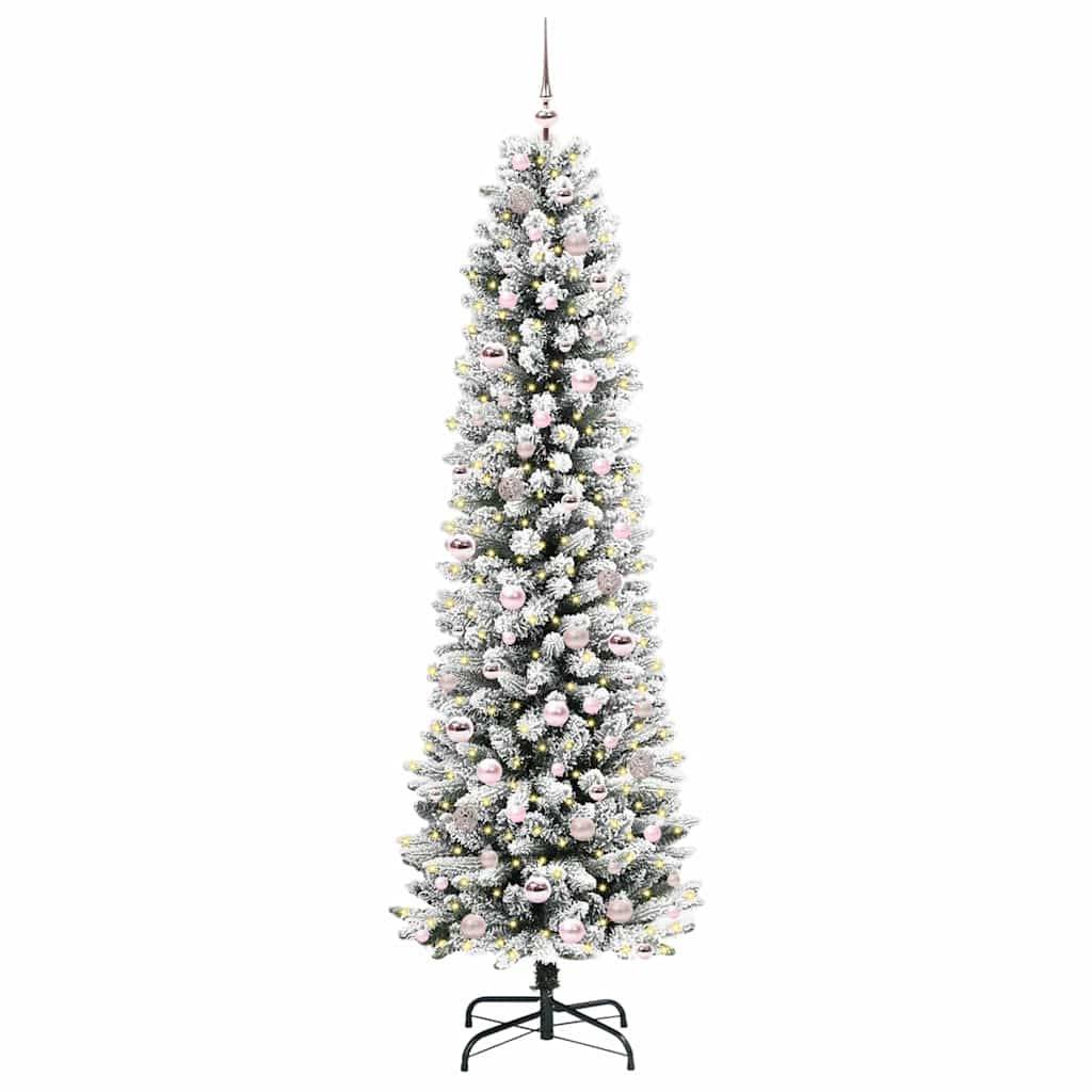 Sapin de Noël | Arbre de Noël artificiel Blanc 210 cm PVC, métal et plastique Maison Chic - Image 3