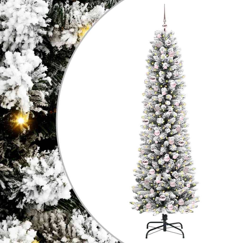 Sapin de Noël | Arbre de Noël artificiel Blanc 210 cm PVC, métal et plastique Maison Chic - Image 1