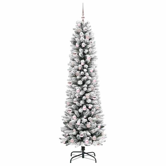 Sapin de Noël | Arbre de Noël artificiel Blanc 210 cm PVC, métal et plastique Maison Chic - Image 4