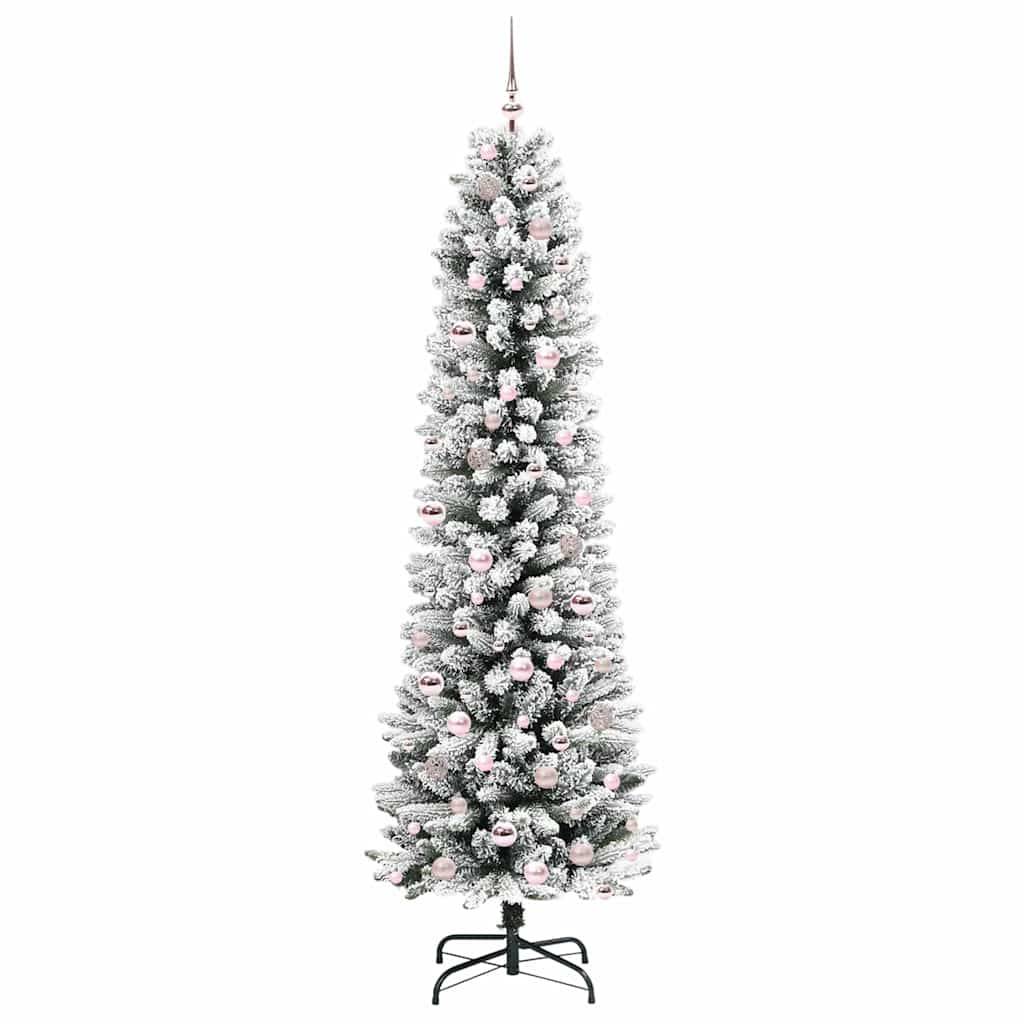 Sapin de Noël | Arbre de Noël artificiel Blanc 210 cm PVC, métal et plastique Maison Chic - Image 4