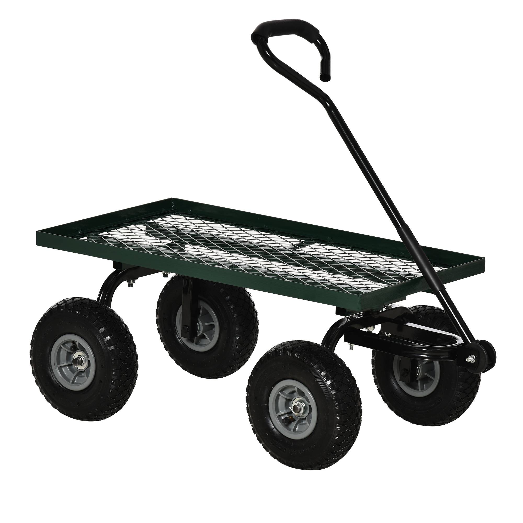 Chariot de jardin acier vert 94 x 48.5 x 100 cm - PANGIVO - Image 1