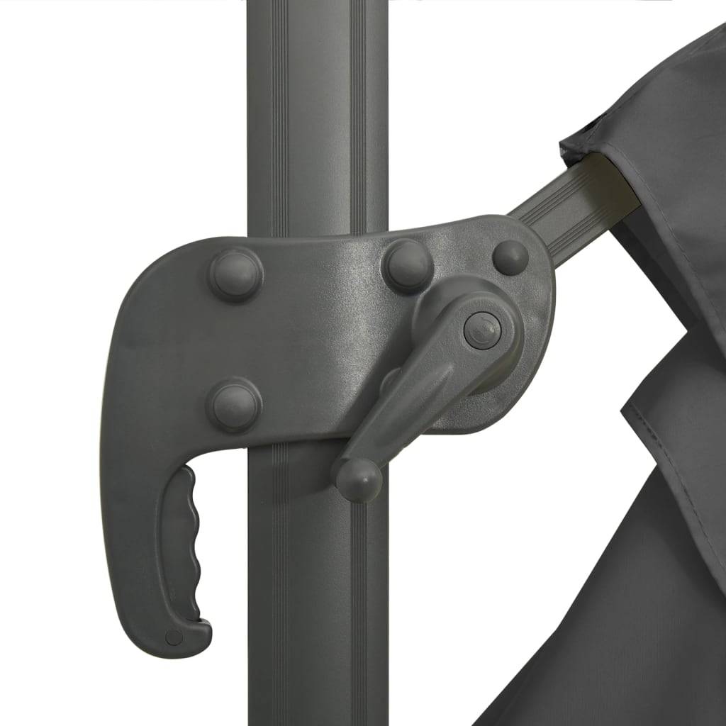 Helloshop26 - Parasol meuble de jardin cantilever à double toit 300 x 300 cm anthracite - Image 6