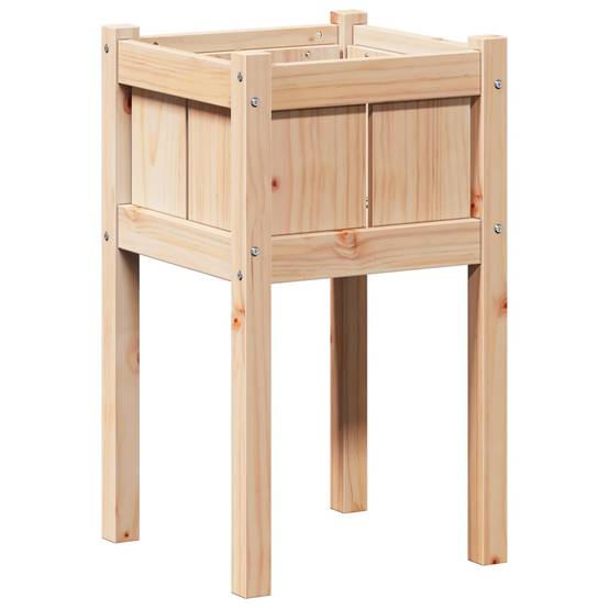 Cache-pot | Bac à fleurs de jardin Nature 40 x 40 x 70 cm Bois de pin massif - Image 1
