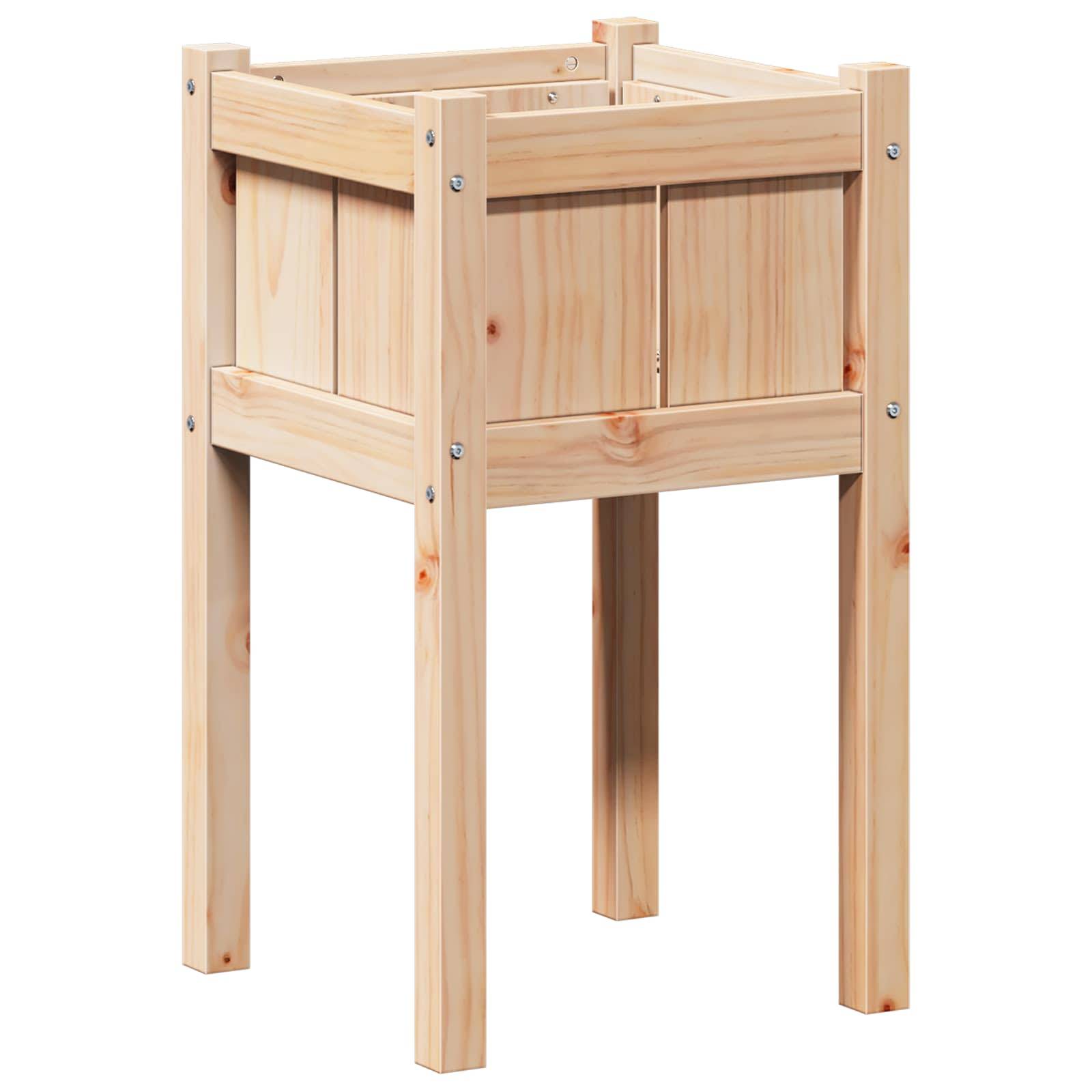 Cache-pot | Bac à fleurs de jardin Nature 40 x 40 x 70 cm Bois de pin massif - Image 1