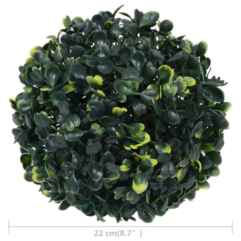 Boules de buis artificielles polyéthylène vert 22 x 22 x 22 cm, poids:0.5kg - PANGIVO - Image 4