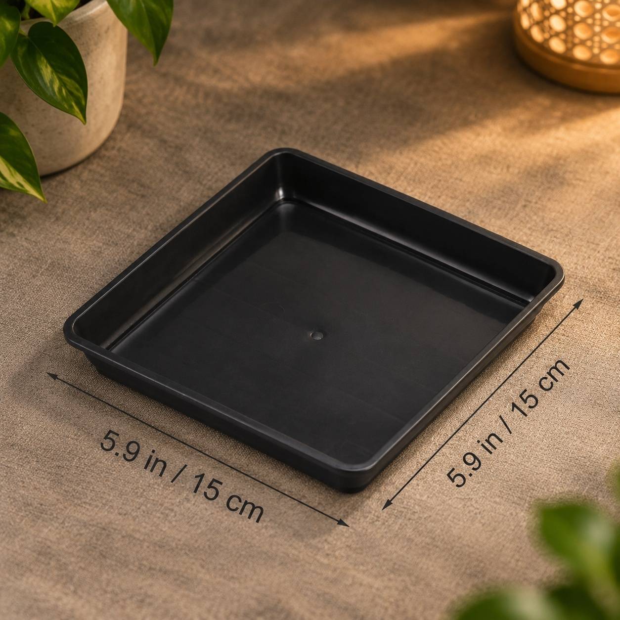 Lot de 10 Soucoupes Carrées Plastique pour Pots de Fleurs - Image 2