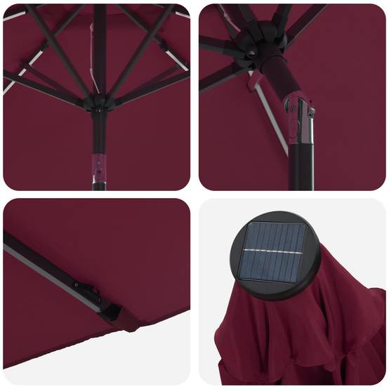Parasol de jardin polyester bordeaux 296 x 296 x 235 cm - PANGIVO - Image 6