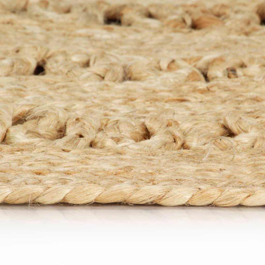 Grand Tapis Rond Artisanal en Jute Naturel Tressé au Style Traditionnel pour Salon Brun 210 cm – ComfortXL Outdoor Living - Image 3