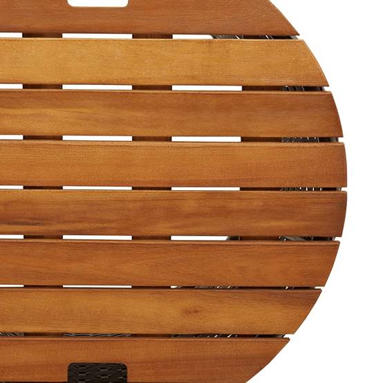 Lot de 2 Tables d'Appoint Rondes Gigognes d'Extérieur, Polyrotin Gris et Bois d'Acacia – ComfortXL Outdoor Living - Image 9