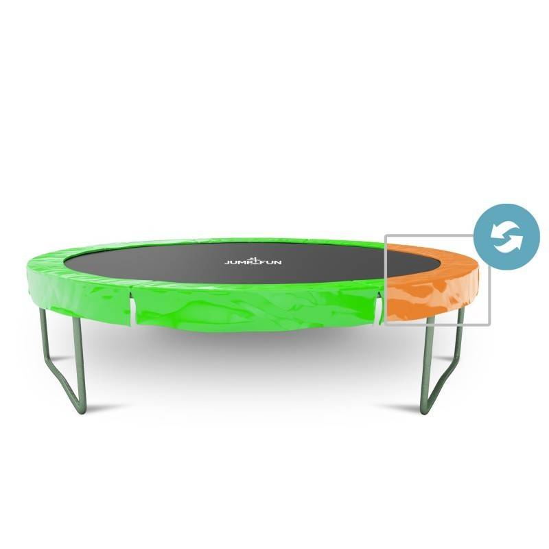 Coussin de protection des ressorts pour Trampoline, réversible orange / vert pomme : ø 10Ft JUMP4FUN - Image 1