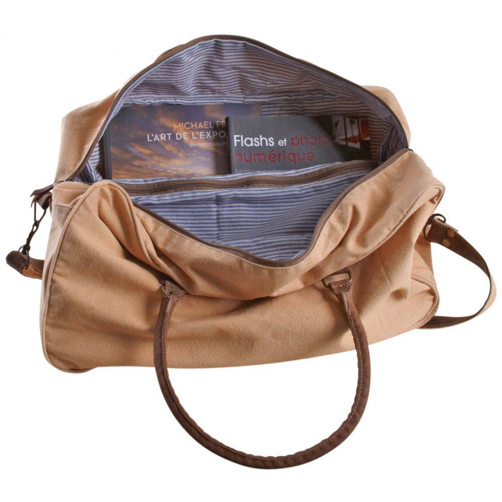 Aubry Gaspard - Sac de voyage en coton et cuir Discover - Image 3