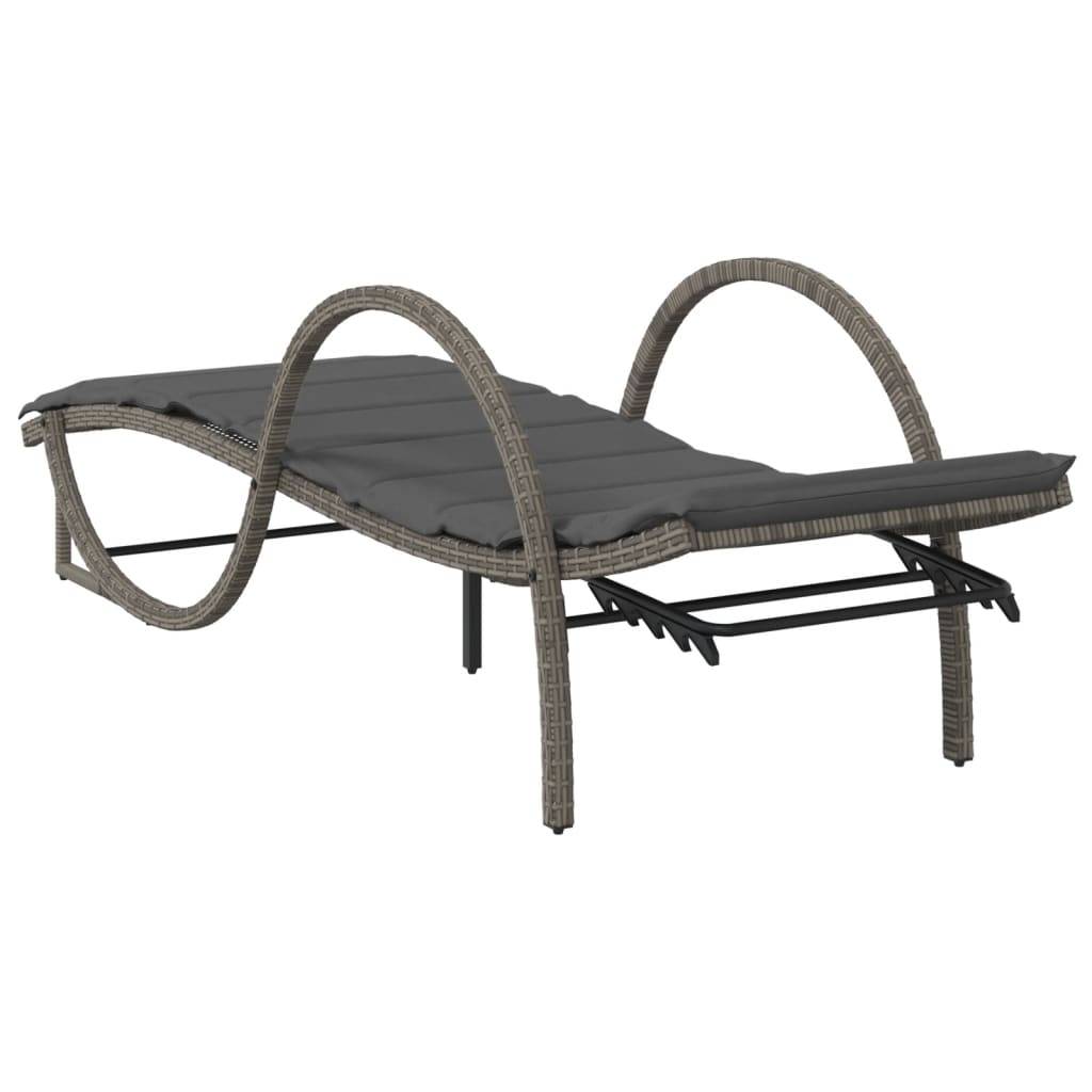 Ensemble Lits Soleil Résine Grise Accoudoirs Coussins Gris Foncé Piscine – ComfortXL Outdoor Living - Image 6