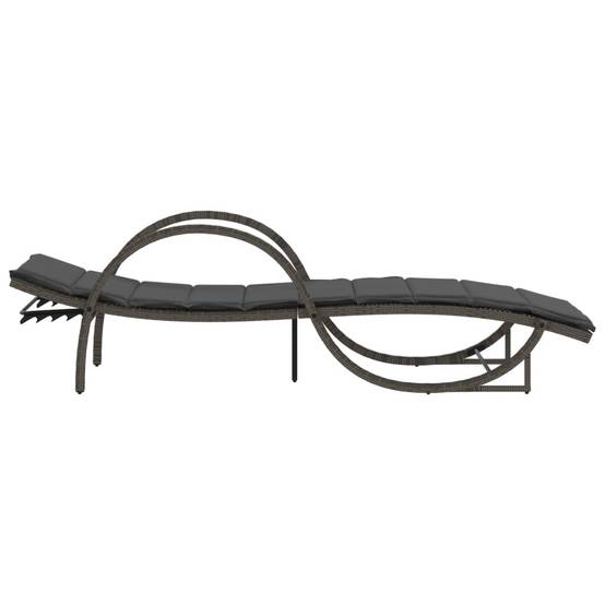 Ensemble Lits Soleil Résine Grise Accoudoirs Coussins Gris Foncé Piscine – ComfortXL Outdoor Living - Image 5