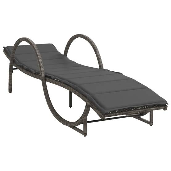 Ensemble Lits Soleil Résine Grise Accoudoirs Coussins Gris Foncé Piscine – ComfortXL Outdoor Living - Image 3