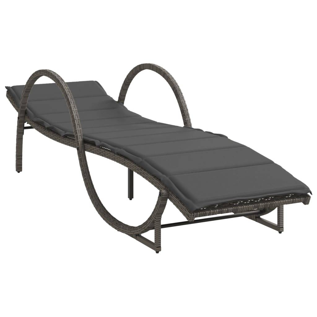 Ensemble Lits Soleil Résine Grise Accoudoirs Coussins Gris Foncé Piscine – ComfortXL Outdoor Living - Image 3