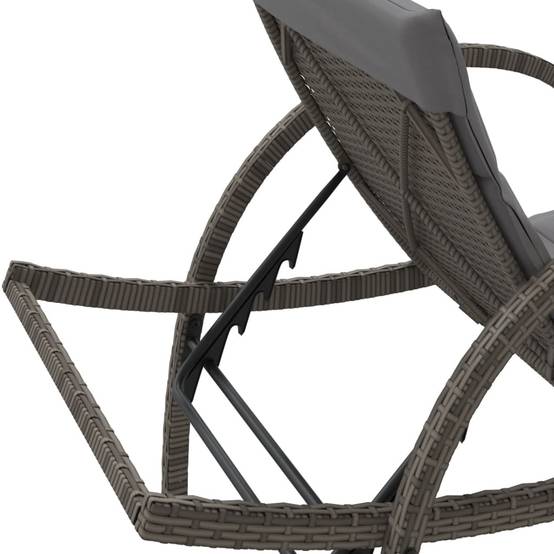Ensemble Lits Soleil Résine Grise Accoudoirs Coussins Gris Foncé Piscine – ComfortXL Outdoor Living - Image 8