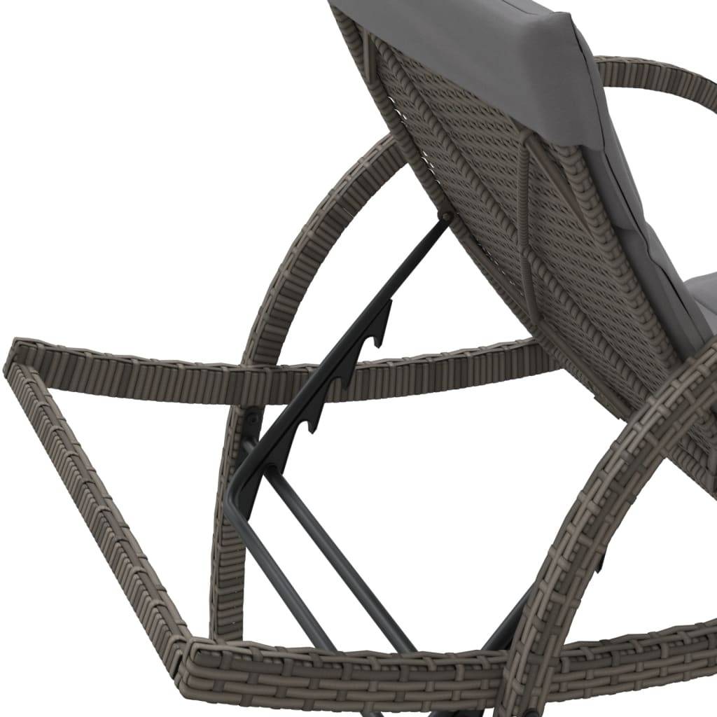 Ensemble Lits Soleil Résine Grise Accoudoirs Coussins Gris Foncé Piscine – ComfortXL Outdoor Living - Image 8