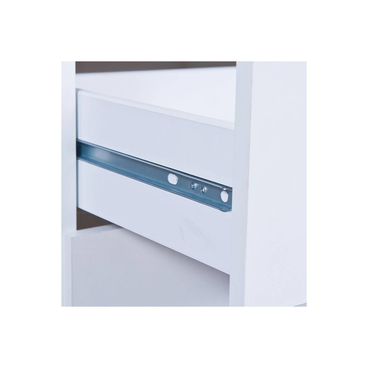 Table de Chevet 3 Tiroirs "Tilda" 41cm Blanc - Image 4