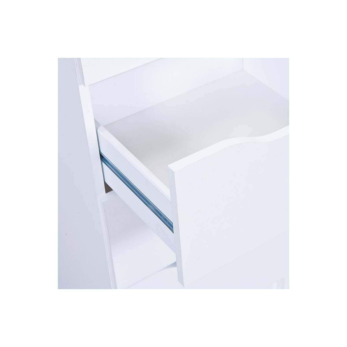 Table de Chevet 3 Tiroirs "Tilda" 41cm Blanc - Image 5