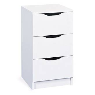 Table de Chevet 3 Tiroirs "Tilda" 41cm Blanc