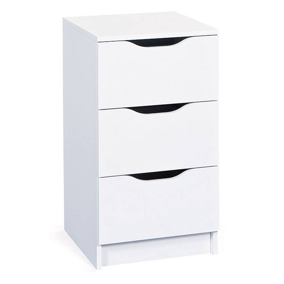Table de Chevet 3 Tiroirs "Tilda" 41cm Blanc