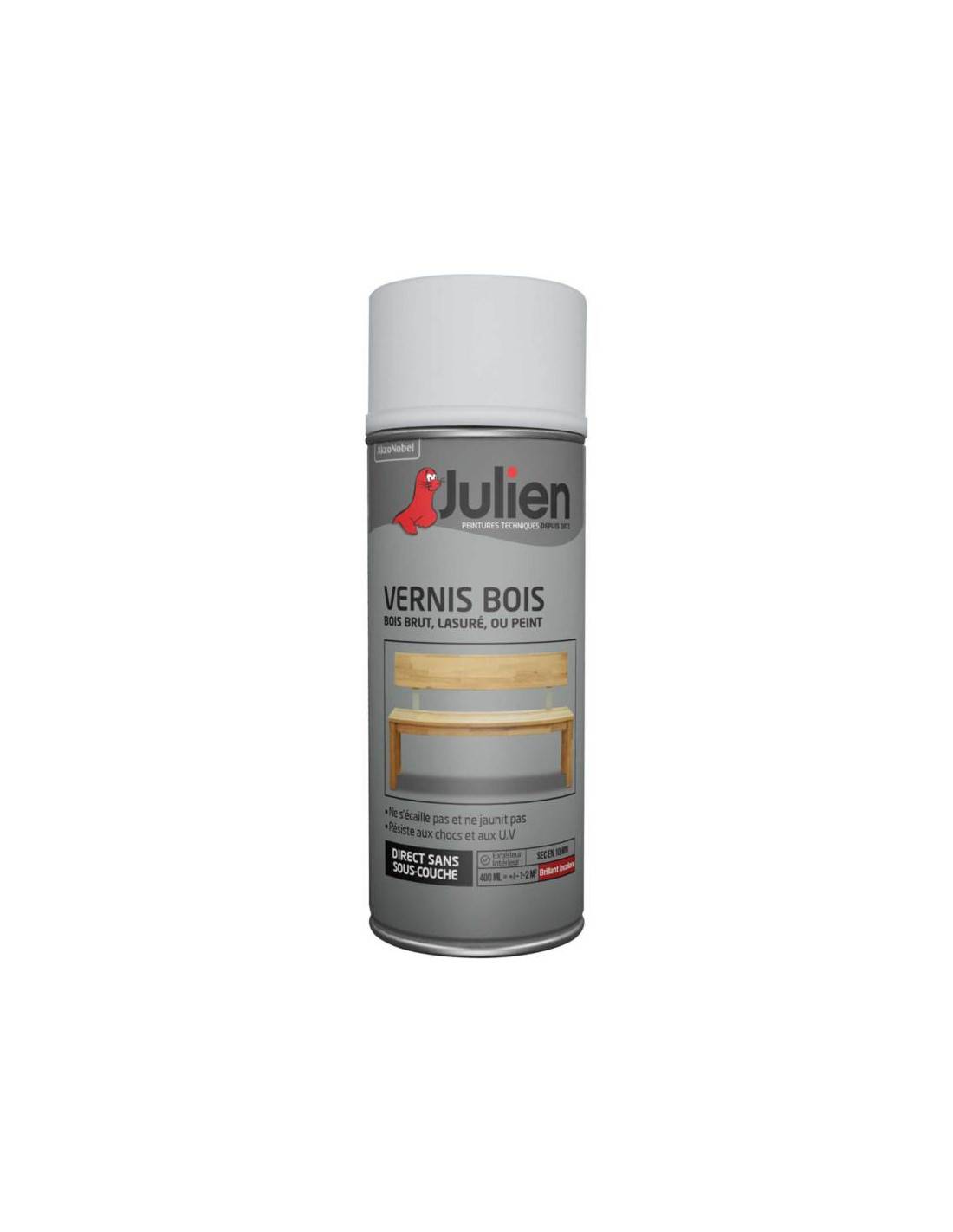 Vernis Bois Incolore Brillant Aérosol Julien Protection Et Brillance Rapide Pour Bois - Générique