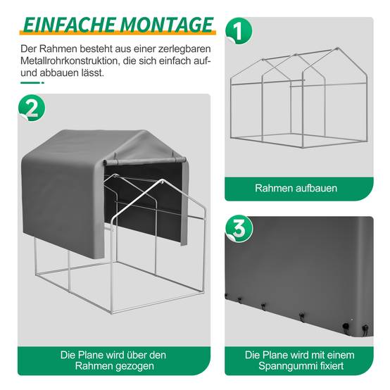 PANGIVO - Garage pour vélo gris en métal et PE, 160 x 220 x 165 cm - PANGIVO - Image 3