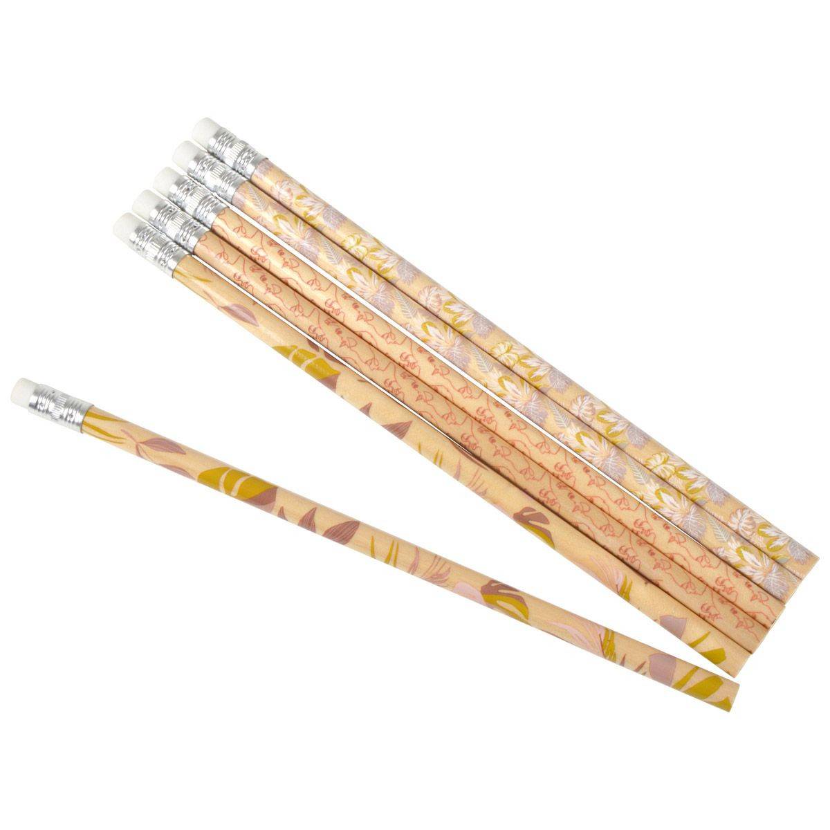 Paris Prix - Lot de 6 Crayons à Papier "Harmonie" 19cm Jaune - Image 1