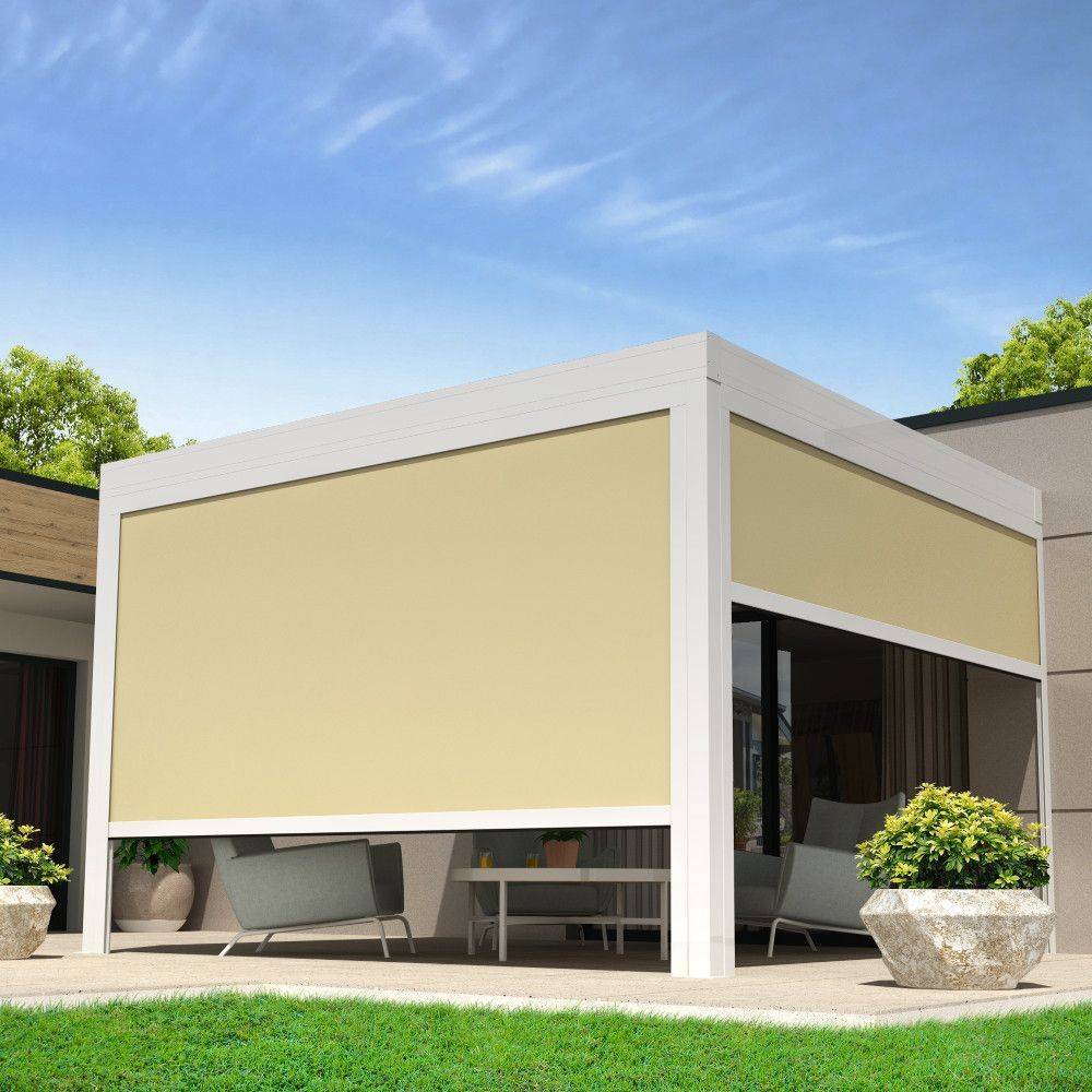 Intersun - Coffre à coulisses pour pergola LOLITE 4,00x2,50 M (Motorisé à Télécommande - Blanc - Ecru) - INTERSUN - Image 2