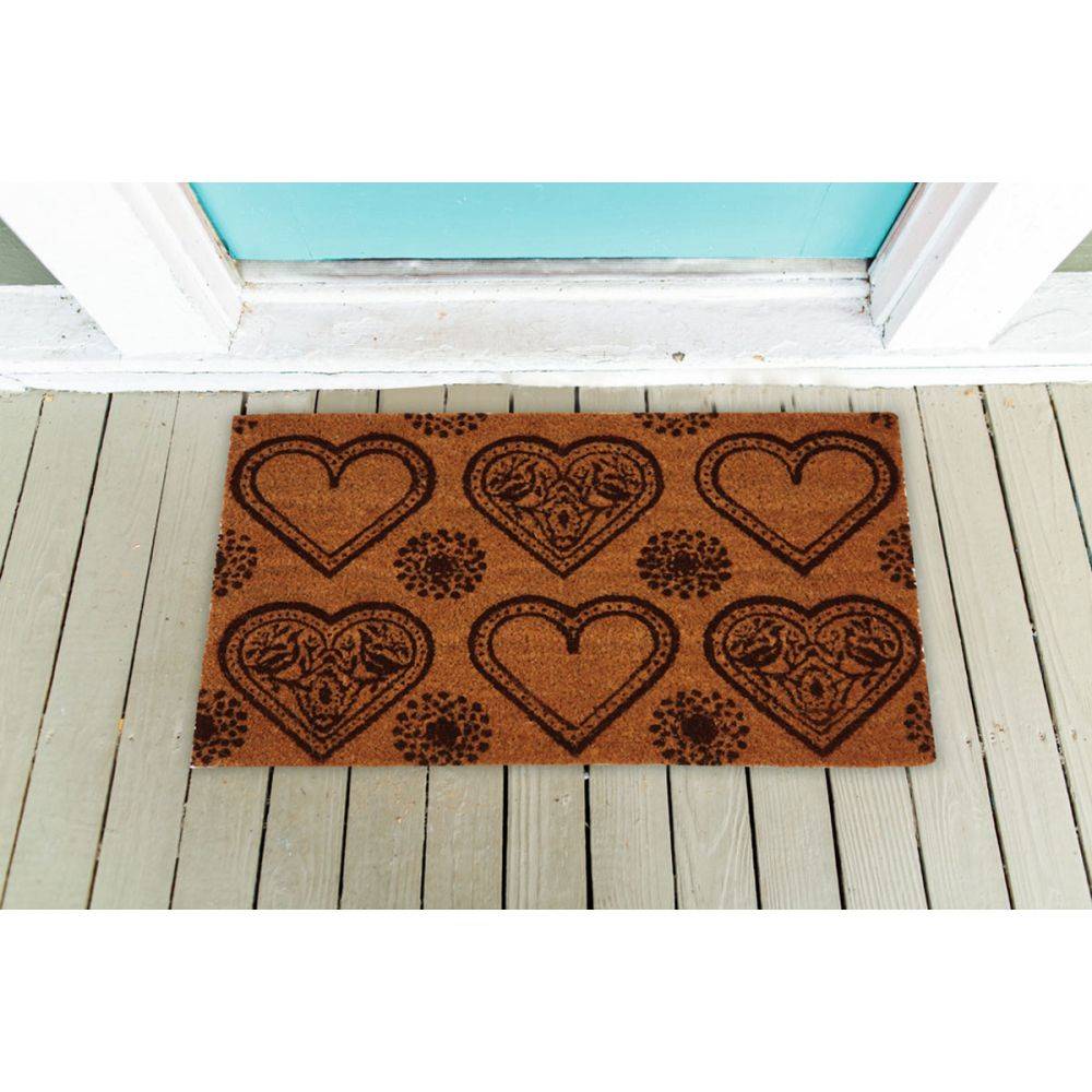Aubry Gaspard - Paillasson coco intérieur extérieur 75 x 45 cm 6 coeurs - Image 2