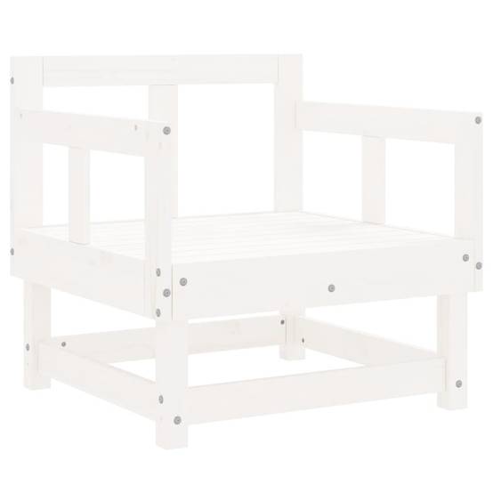 Lot de 2 Chaises de jardin - Chaises d'extérieur - Fauteuils de jardin blanc bois massif de pin-JU12677 - Image 3