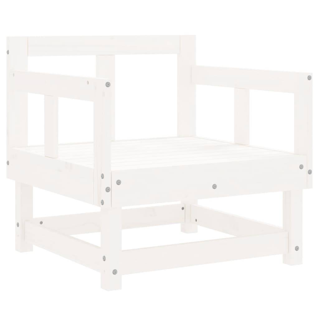 Lot de 2 Chaises de jardin - Chaises d'extérieur - Fauteuils de jardin blanc bois massif de pin-JU12677 - Image 3