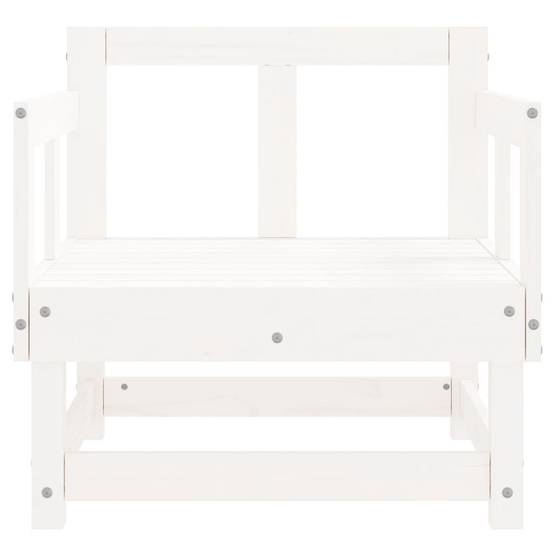 Lot de 2 Chaises de jardin - Chaises d'extérieur - Fauteuils de jardin blanc bois massif de pin-JU12677 - Image 4