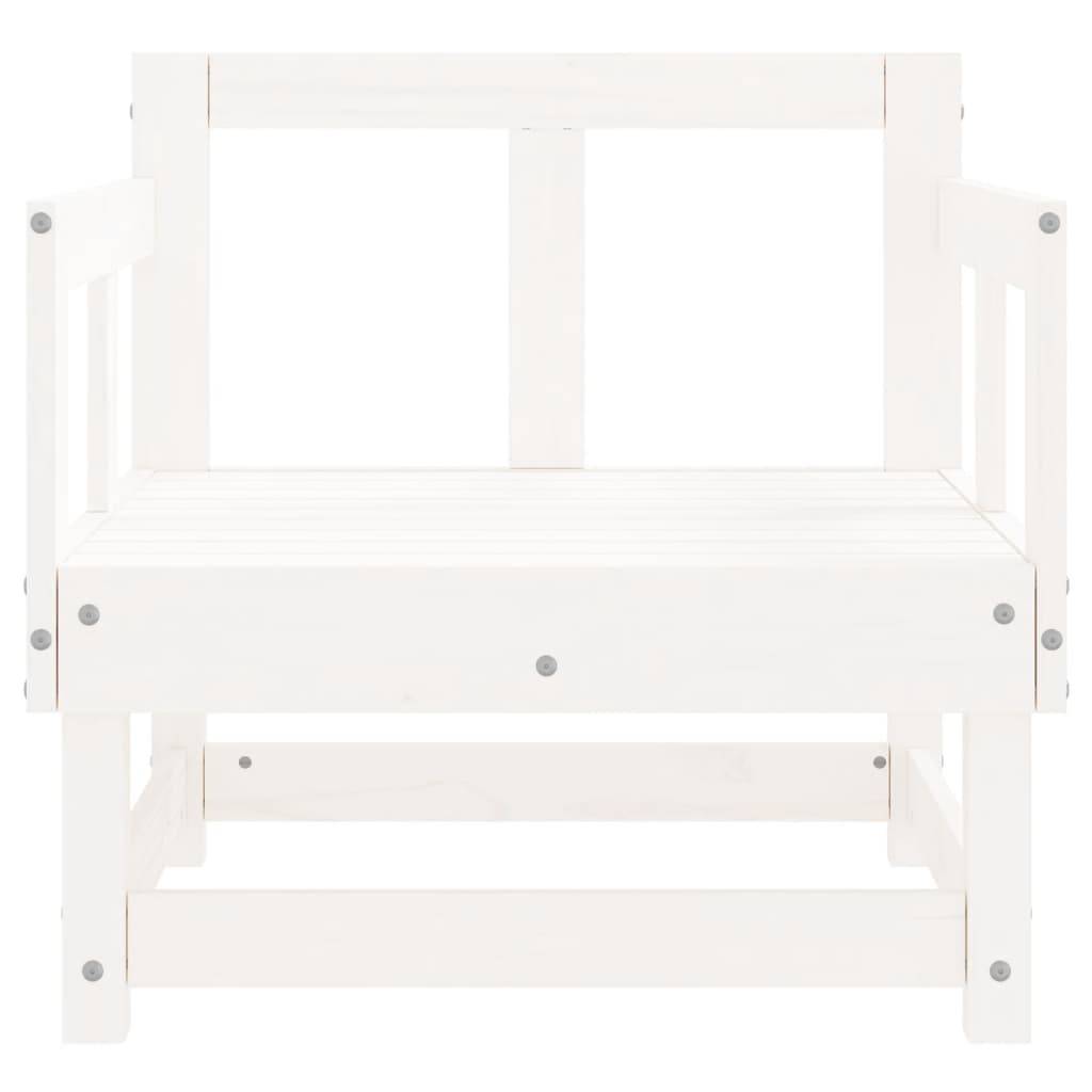 Lot de 2 Chaises de jardin - Chaises d'extérieur - Fauteuils de jardin blanc bois massif de pin-JU12677 - Image 4