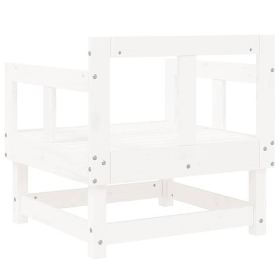 Lot de 2 Chaises de jardin - Chaises d'extérieur - Fauteuils de jardin blanc bois massif de pin-JU12677 - Image 6
