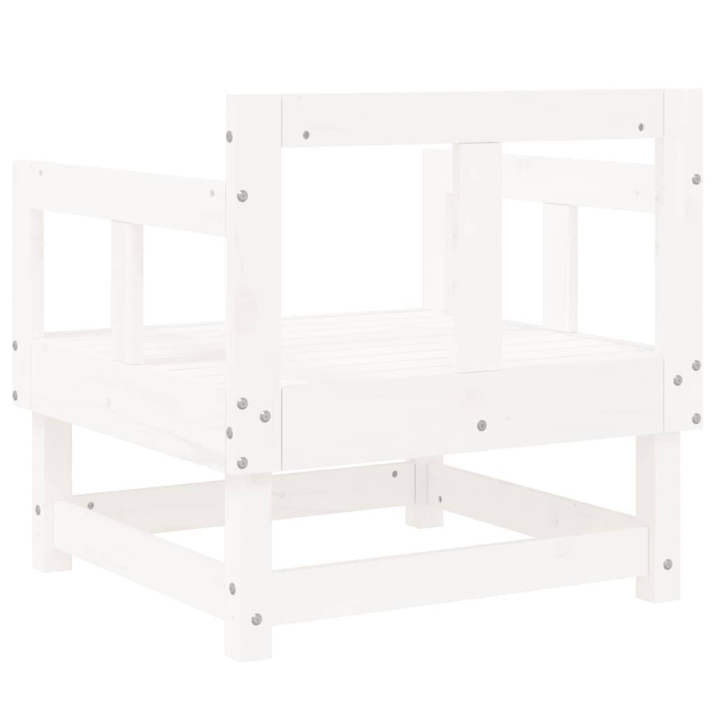 Lot de 2 Chaises de jardin - Chaises d'extérieur - Fauteuils de jardin blanc bois massif de pin-JU12677 - Image 6