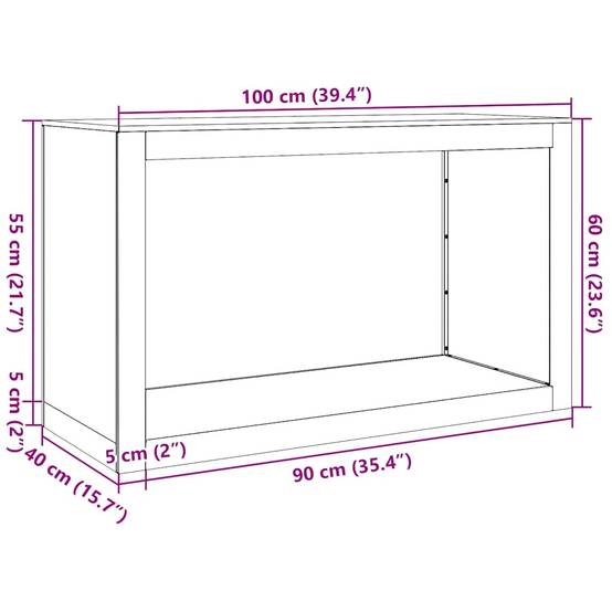 Étagère à Bûches Acier Corten Basse Rangement Extérieur 100x40x60cm - ComfortXL Outdoor Living - Image 6