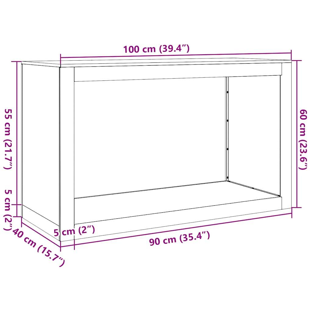 Étagère à Bûches Acier Corten Basse Rangement Extérieur 100x40x60cm - ComfortXL Outdoor Living - Image 6