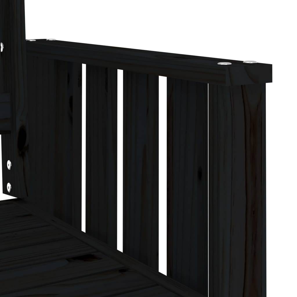 Maison Chic - Banc de jardin - Banc d'extérieur - Banquette avec table 2 places noir bois massif de pin-JU13922 - Image 6
