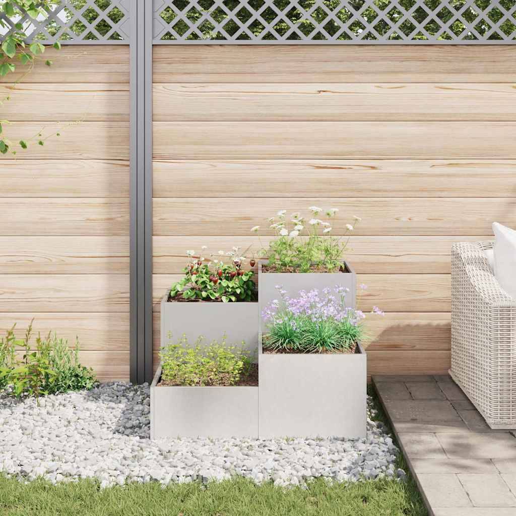 Maison Chic - Cache-pot, Pot De Fleurs Argent 80 x 80 x 60 cm Acier inoxydable g353 - Image 2