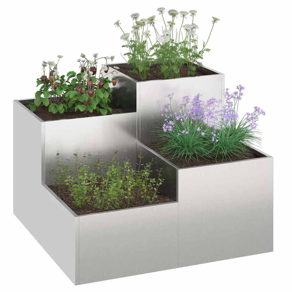 Maison Chic - Cache-pot, Pot De Fleurs Argent 80 x 80 x 60 cm Acier inoxydable g353 - Image 1