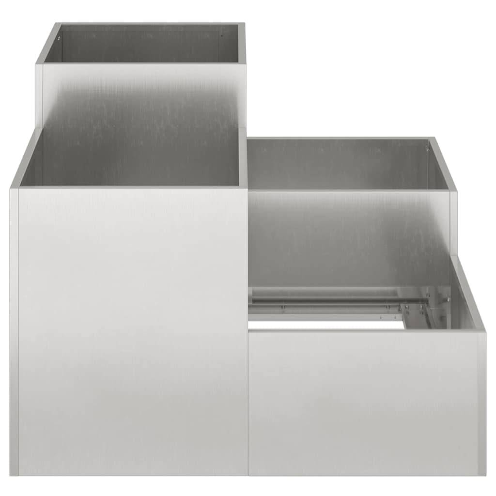 Maison Chic - Cache-pot, Pot De Fleurs Argent 80 x 80 x 60 cm Acier inoxydable g353 - Image 5